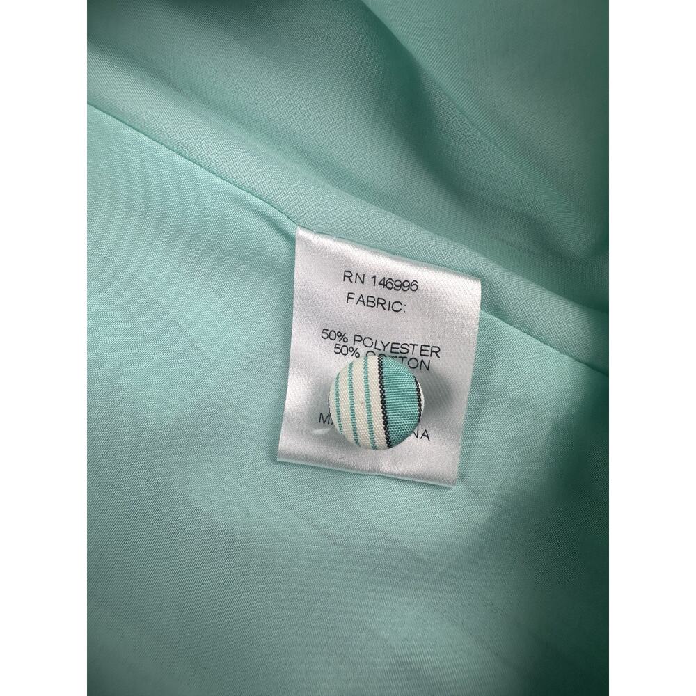 Abbey Glass NWT Turquoise Striped Puff Sleeve Shift Dress Women 2XL Bow Detail - Picture 10 of 12